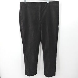 Ann Taylor The Ankle‎ Pants Women 12P Black Velvet High Rise Slim Cuffed Holiday